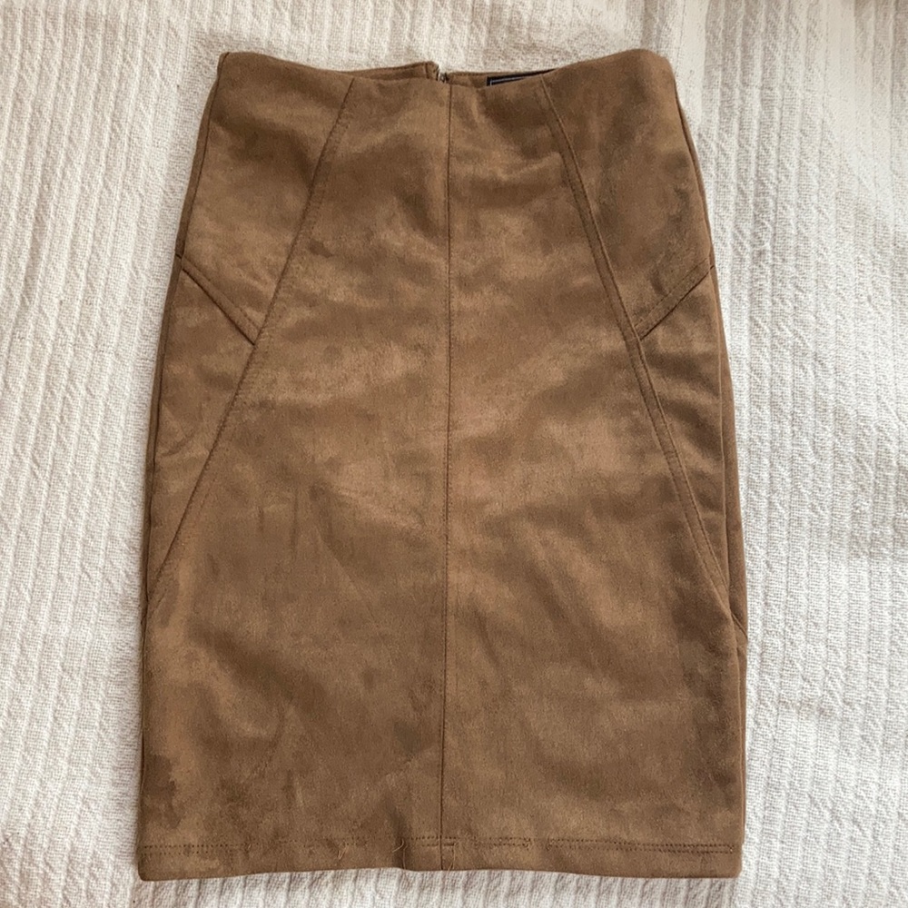 Faux suede pencil skirt